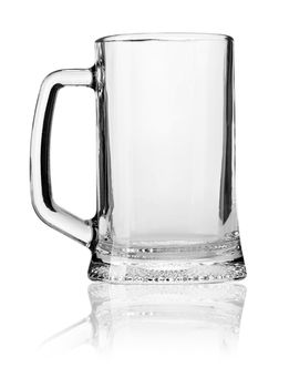 empty beer mug isolated on white background. with clipping path