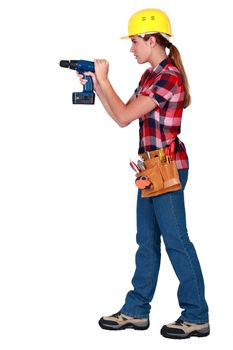 Woman with drill