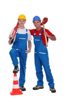 A team of tradesmen