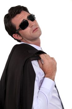 Businessman wearing sunglasses