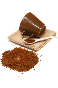 Instant coffee and inverted cup