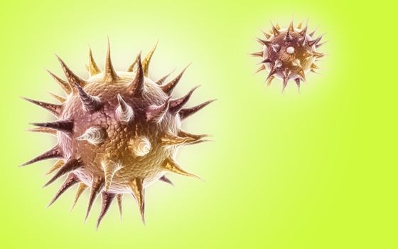 Digital illustration of virus in colour background