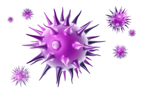 Digital illustration of virus in colour background