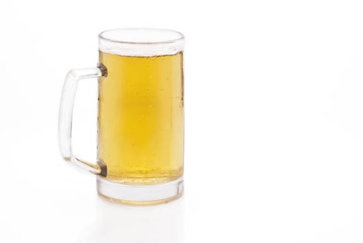 mug of cold beer isolated on white