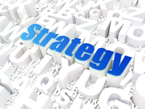 Business concept: Strategy on alphabet  background, 3d render