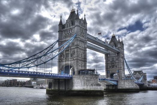 beautiful view of the tower bridge in hdr. London