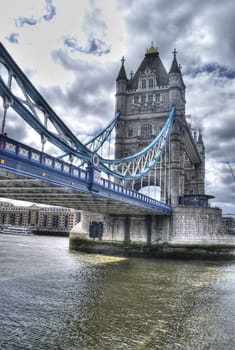 beautiful view of the tower bridge in hdr. London