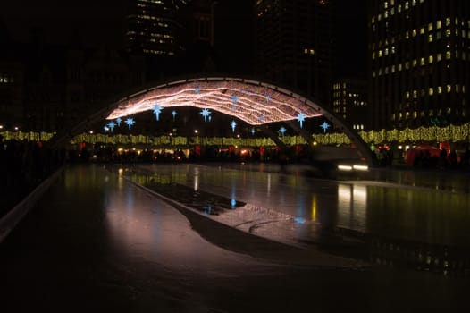 Skating ring in Toronto downtown