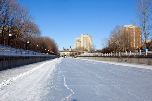 Skating ring of Rideau Canal, Ottawa.