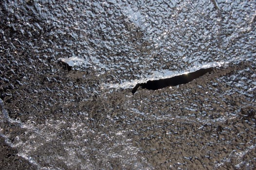 close up of ice surface