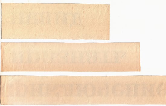 Collection Of Grunge Paper Pieces On White Background.