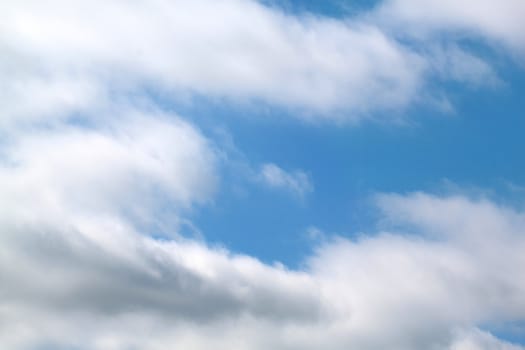 White clouds on the blue sky