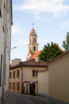 Small streen in old town in Vilnuis
