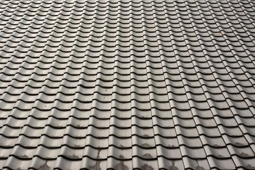 Texture of roof, texture of grey rooftop in temple.