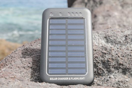 Portable Small Solar Panel near the Atlantic Ocean