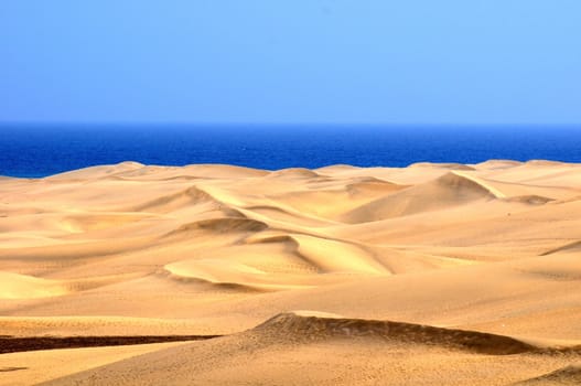 An Orange Sand Desert in Gran Canaria Island, Spain