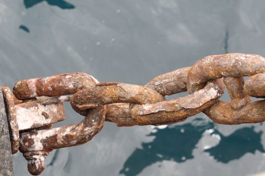 An Old Rusty Naval Chain, in Canary Islands, Spain