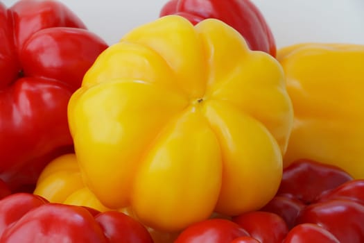 Image of red and yellow raw pepper