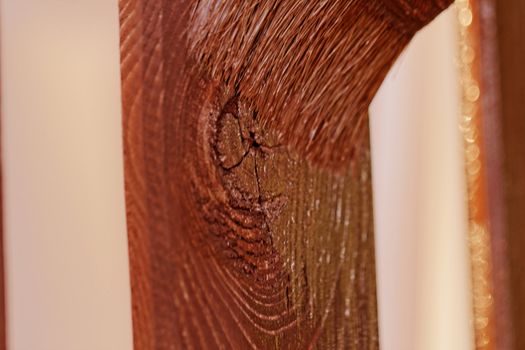 planks fence dyeing with brown paint and brush