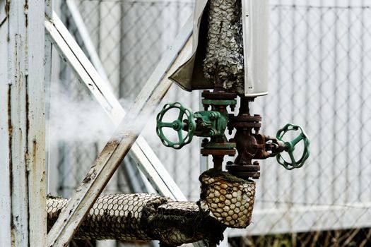 industrial pipes in a electricity power plant