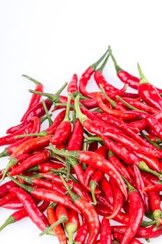 red Cayenne pepper on white background