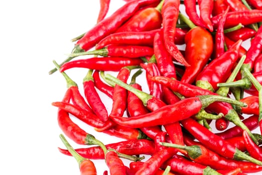 red Cayenne pepper on white background