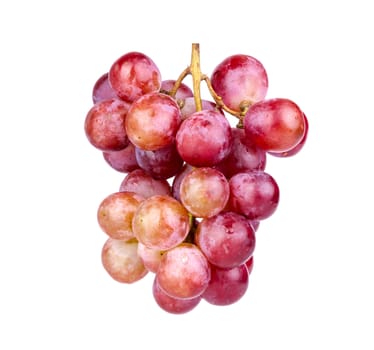 Bunch of red grape on white background