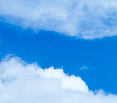 Blue sky with two half cloud