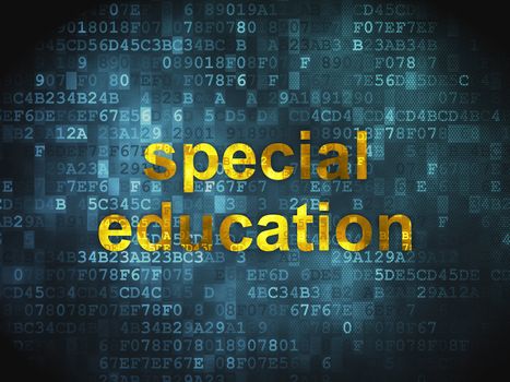 Education concept: pixelated words Special Education on digital background, 3d render