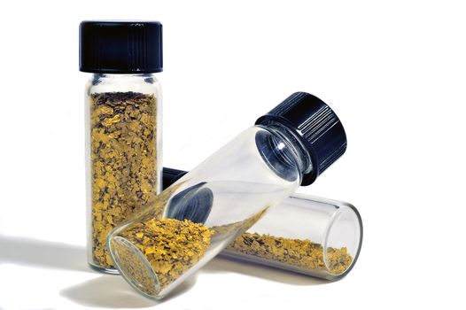 Vial Glitter Gold harvested in river