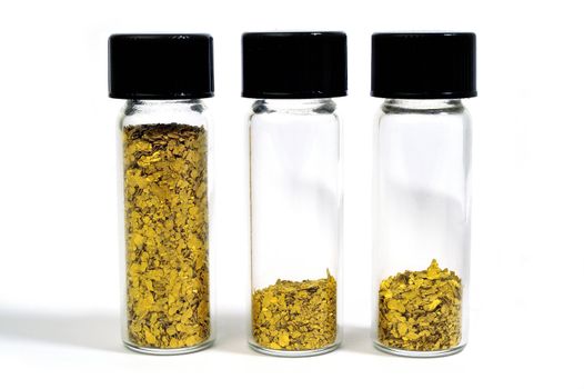 Vial Glitter Gold harvested in river