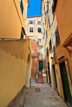 old town in Camogli, famous village in Liguria, Italy