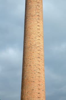Part of Old factory chimney made of bricks