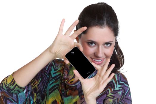 young beautiful woman calling by phone