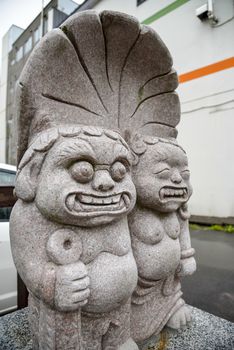 Twin giants statue