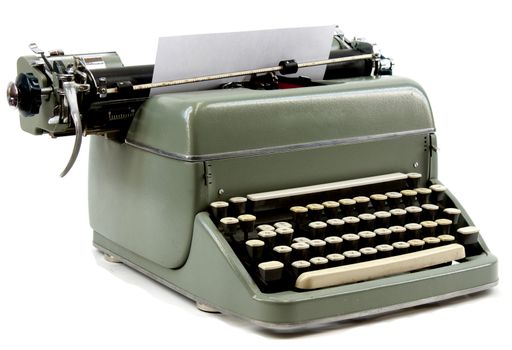 Old typewriter isolated on white 