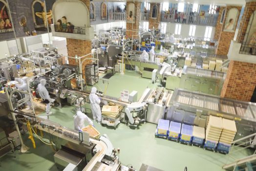 SAPPORO, JAPAN - JULY 23 Operators work in Chocolate factory on July 23, 2013 in Sapporo, Japan. Japanese company which make famous chocolate in Japan7