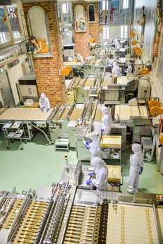 SAPPORO, JAPAN - JULY 23 Operators work in Chocolate factory on July 23, 2013 in Sapporo, Japan. Japanese company which make famous chocolate in Japan3