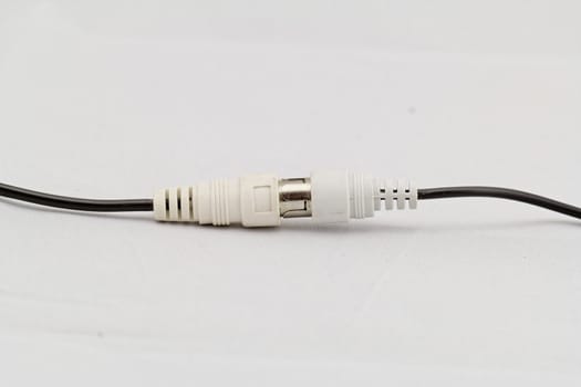 correct conection between left - right audio RCA cable on a white background (red white)