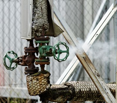 industrial pipes in a electricity power plant