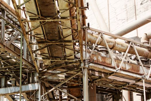 industrial pipes in a electricity power plant