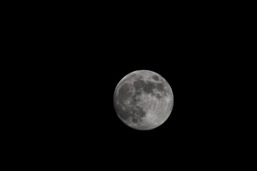 A Very Big Full White Moon on the Black of the Night