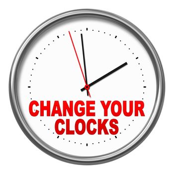 An image of a clock with the text "change your clocks"