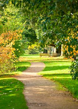 Footpath at the Royal Botanic Gardens in London