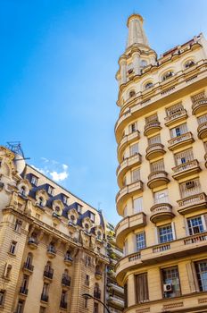 French style architecture in Recoleta neighborhood in Buenos Aires, Argentina