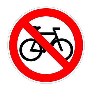 No bike allowed sign in white background