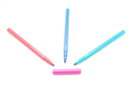 felt-tip pens on a white background