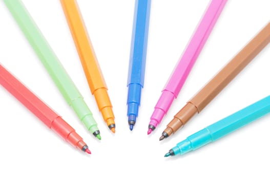 felt-tip pens on a white background