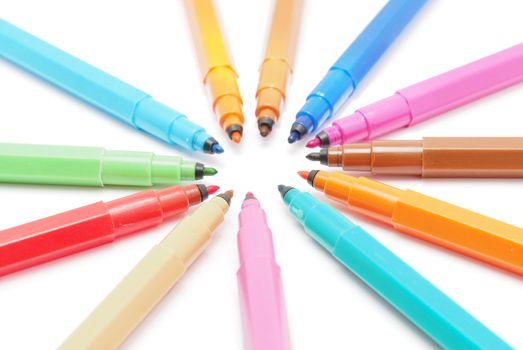 felt-tip pens on a white background