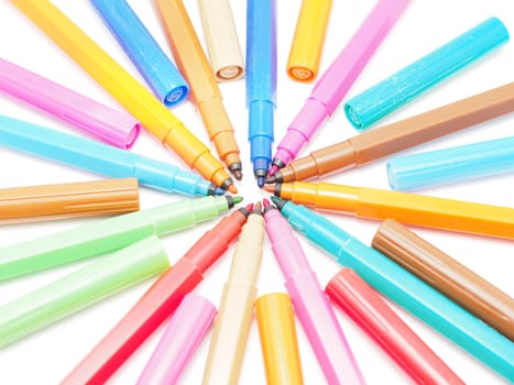 felt-tip pens on a white background